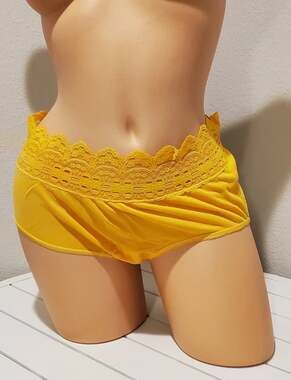 Olga Secret Hug Full Coverage Brief Panty Nylon Silky Yellow Tulip